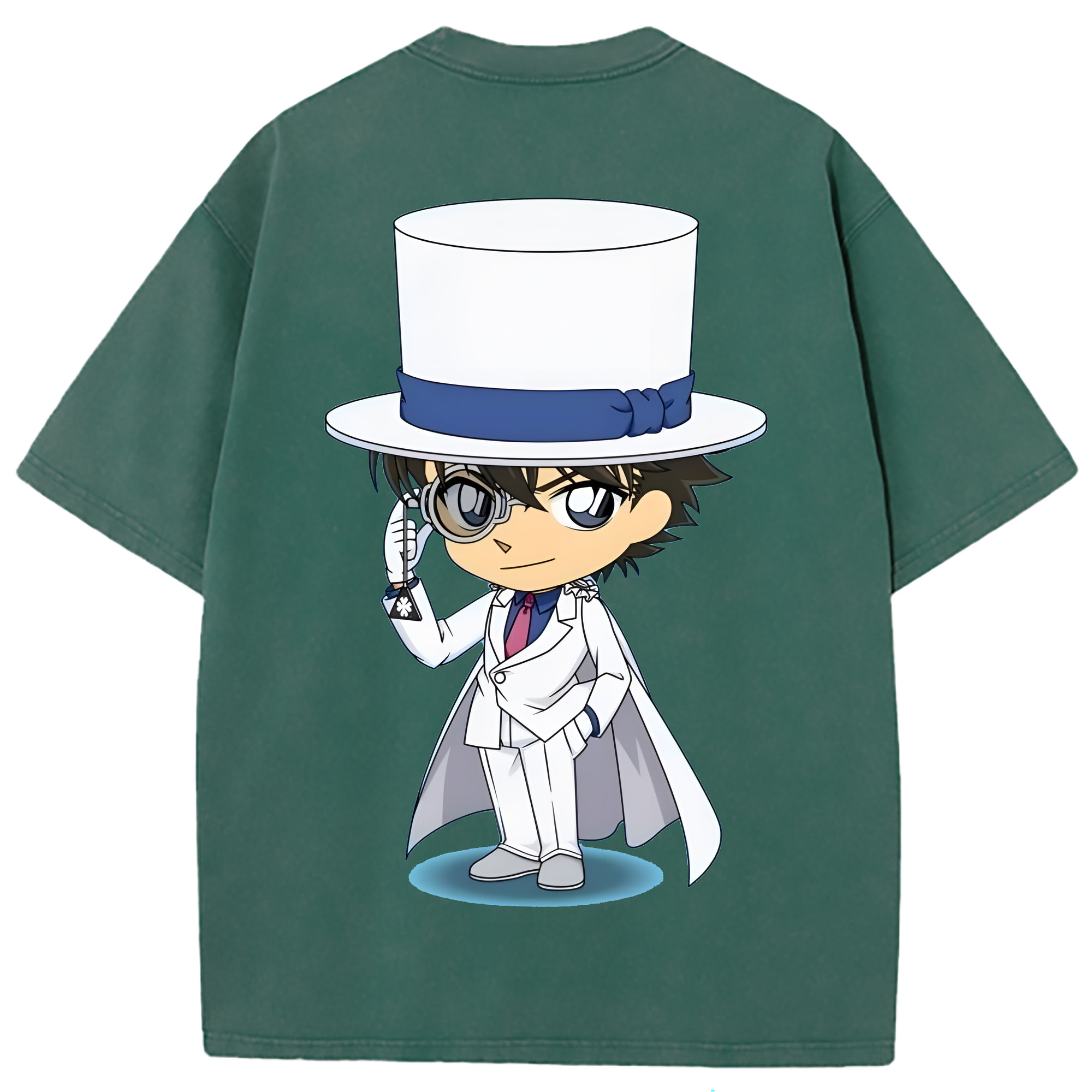 （画像用） 名探偵コナン くろば かいと Detective Conan Kuroba Kaito 綿100% ヴィンテージ風 半袖Tシャツ（背面プリント）